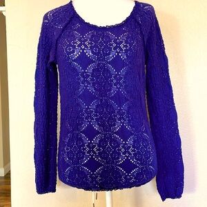 Free people indigo blue lace top